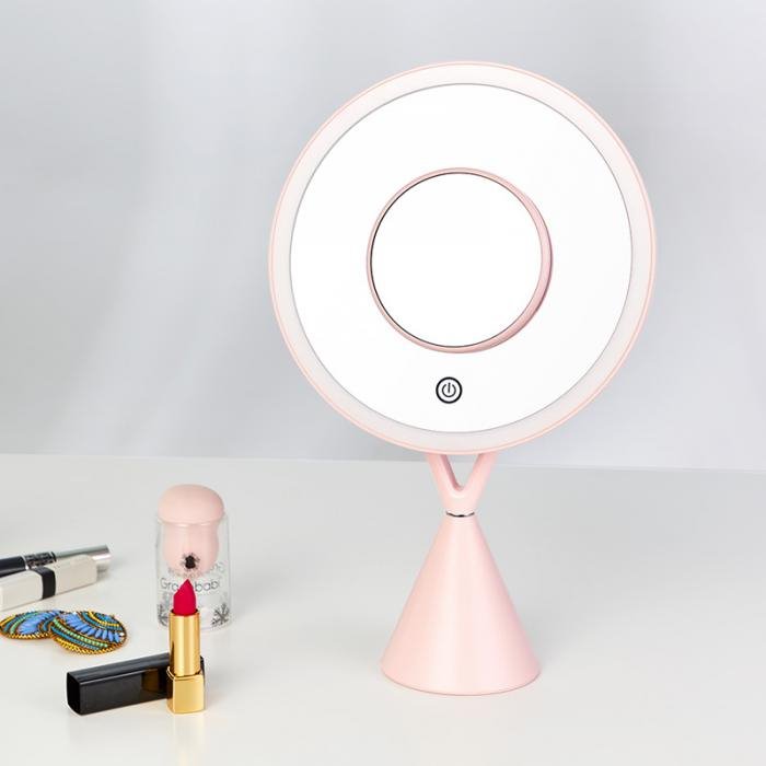 iMirror X Charging, Kosmetické Make-Up zrcátko nabíjecí s LED Line osvětlením, růžové